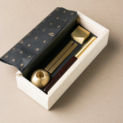 Brass Office Set - Set of 4 in Wooden Gift Box
