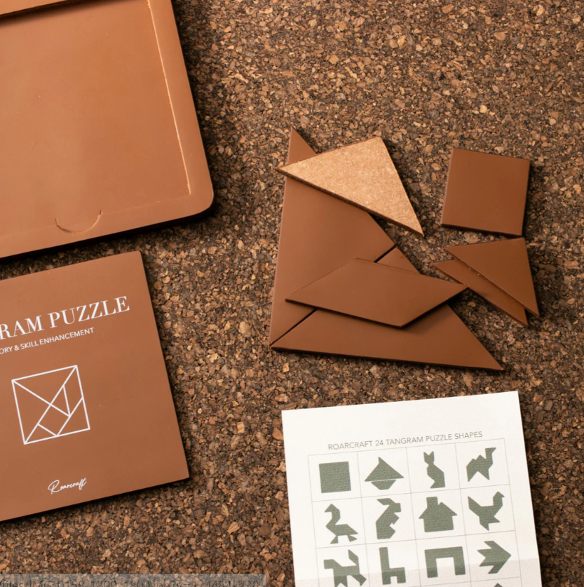 Leather Tangram Puzzle Set