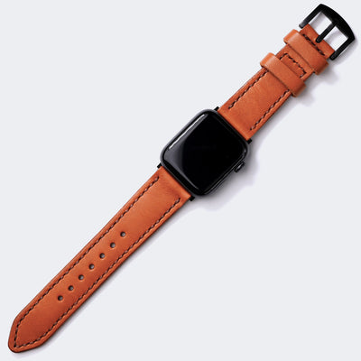 Custom Made Apple Watch Strap - Cognac