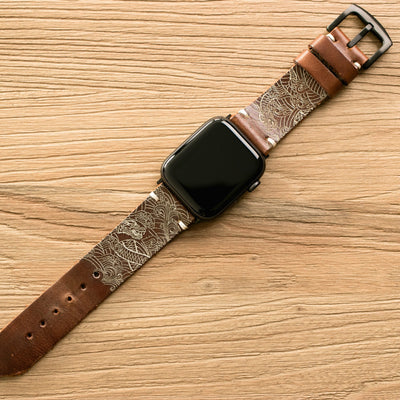 Dragon - Apple Watch Leather Band - Antique Brown