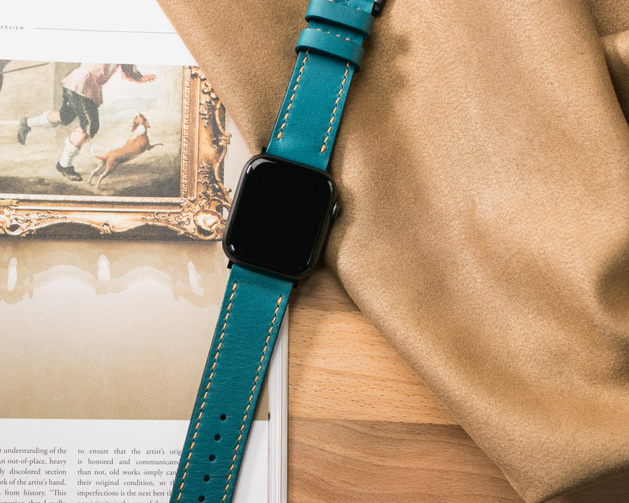 VegTan Leather Apple Watch Strap - Teal