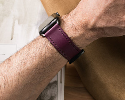 VegTan Leather Apple Watch Strap - Purple