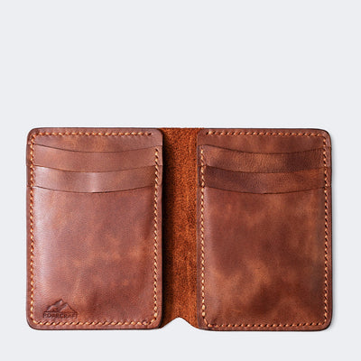 Vertical Bifold Leather Wallet - Laodikya