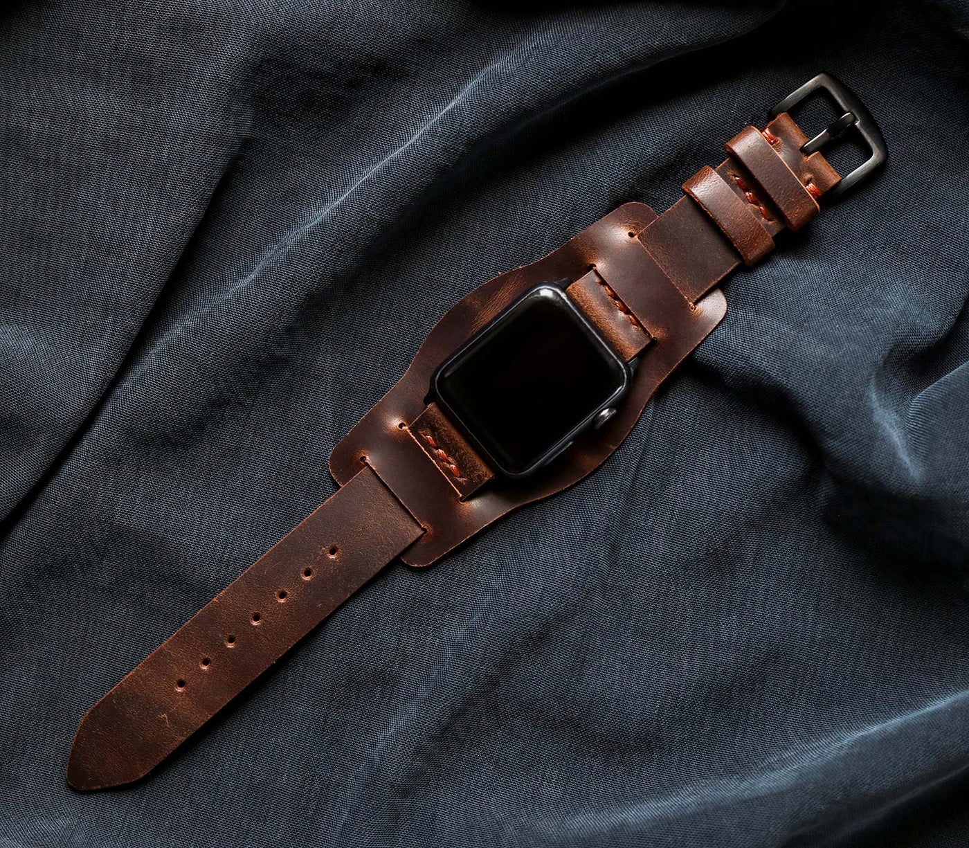 (NEW) Apple Watch Bund Strap - Antique Brown