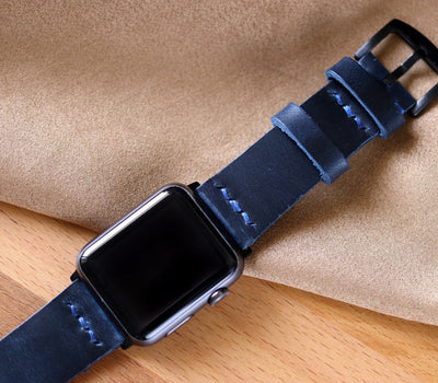 Apple Watch Leather Strap - Indigo Blue
