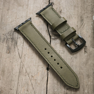 VegTan Leather Apple Watch Strap - Olive