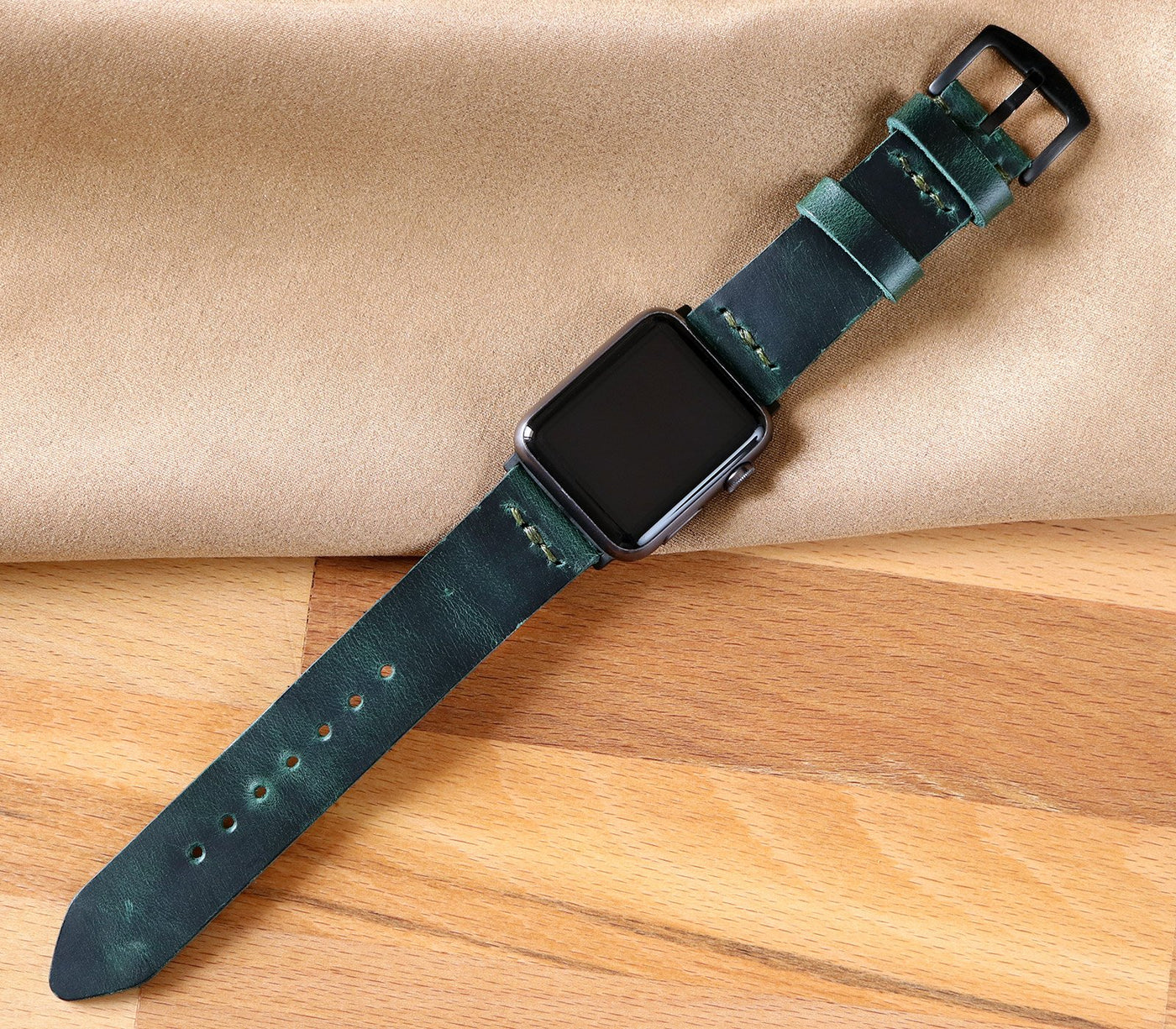 Apple Watch Leather Strap - Forest Green